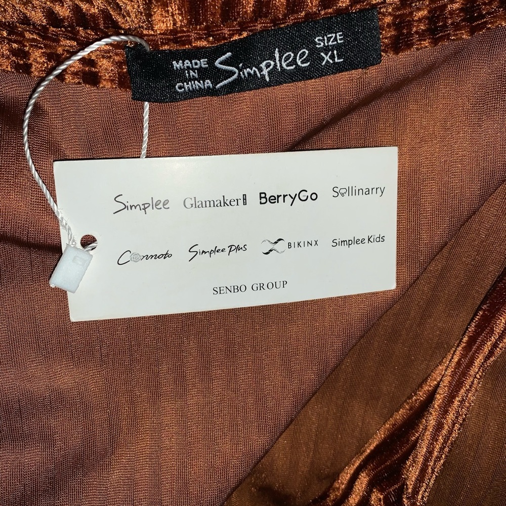 Simplee beautiful copper midi wrap dress - Picture 8 of 9